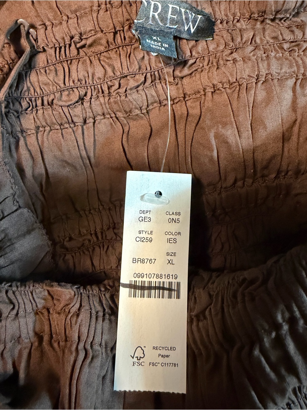 J.Crew Smocked maxi dress in cotton voile in inky espresso - Picture 7 of 9